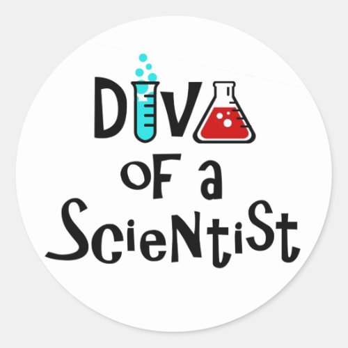 DIVA of a Scientist Classic Round Sticker