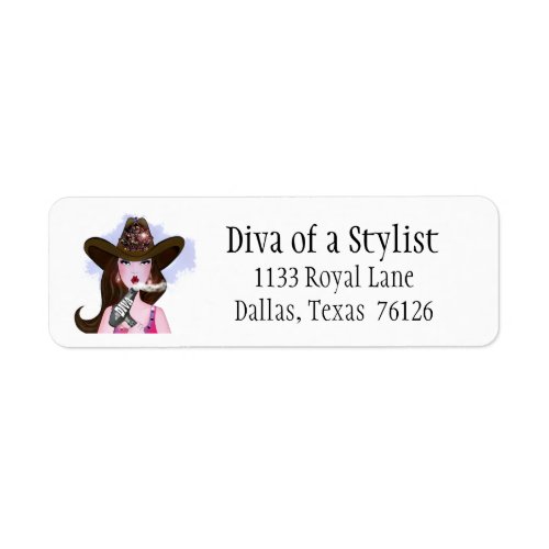 DivaofaStylist Cowgirl Return Address Labels