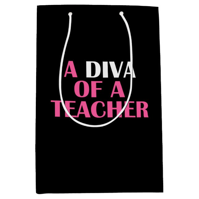 "DIVA OF A TEACHER" MEDIUM GIFT BAG (Front)
