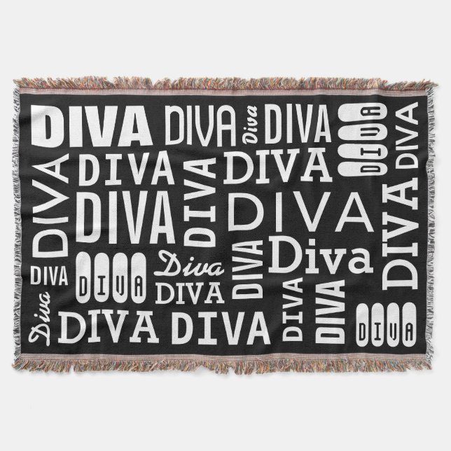 "DIVA OF A Throw" Throw Blanket (Front)