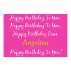Diva Pink and White Birthday Song Personalized