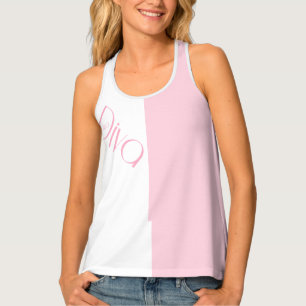 Diva pink and white tank top