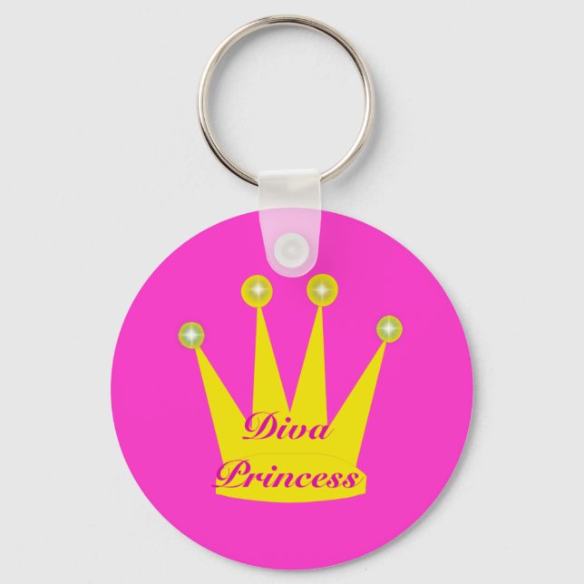 Diva Princess Crown Keychain (Front)
