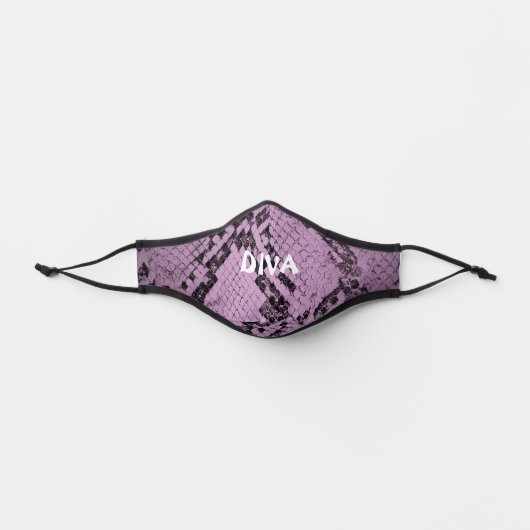 DIVA Purple Snakeskin Print Premium Face Mask (Front)