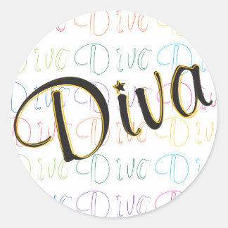 Diva Round Sticker