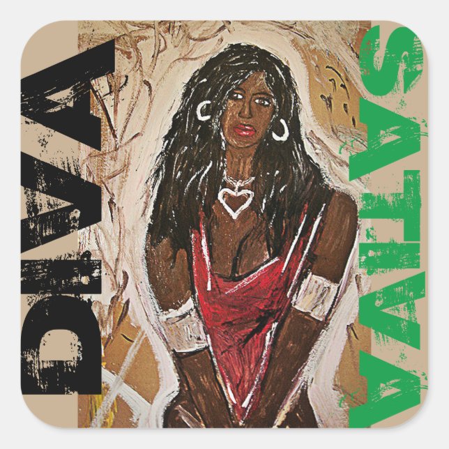 DIVA SATIVA SQUARE STICKER (Front)