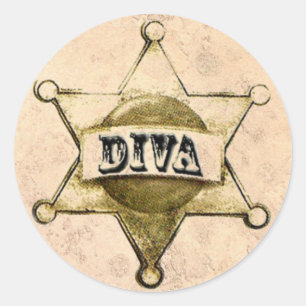 DIVA Sheriff Badge Stickers
