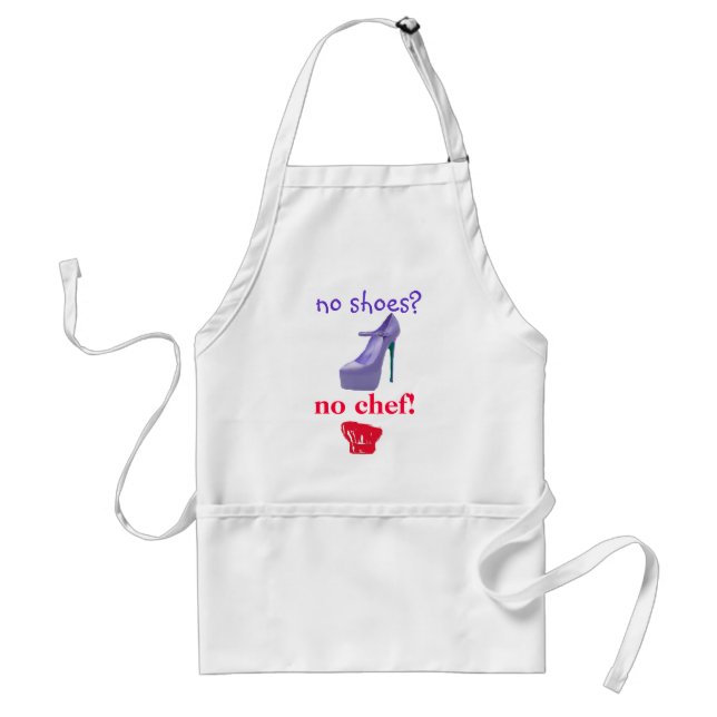 Diva Slogan No Shoes No Chef Adult Apron (Front)