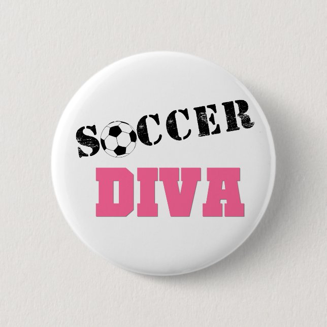 Diva Soccer Pinback Button (Front)