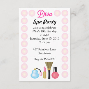 Diva Spa Party Invitations