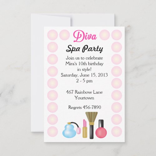 Diva Spa Party Invitations