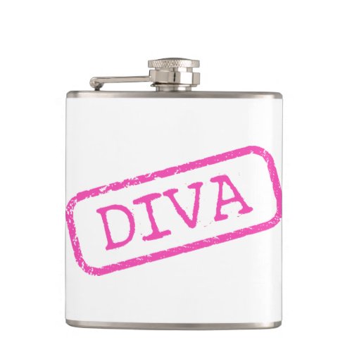 Diva Stamped and Approved  Flask