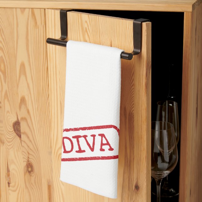 “DIVA - Stamped and Approved!” Kitchen Towel (Thirds Fold)