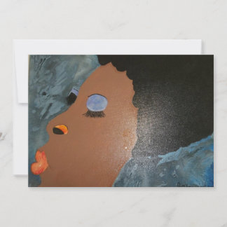 Diva stylish black women natural afro invitation