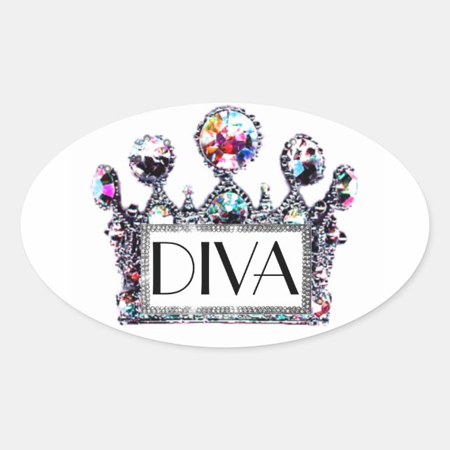 Diva Tiara Label Stickers (Front)
