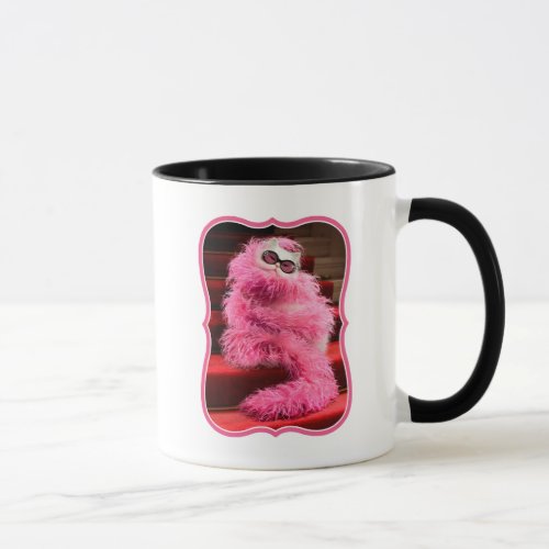 Diva White Cat Wrapped in Pink Boa on Red Carpet Mug