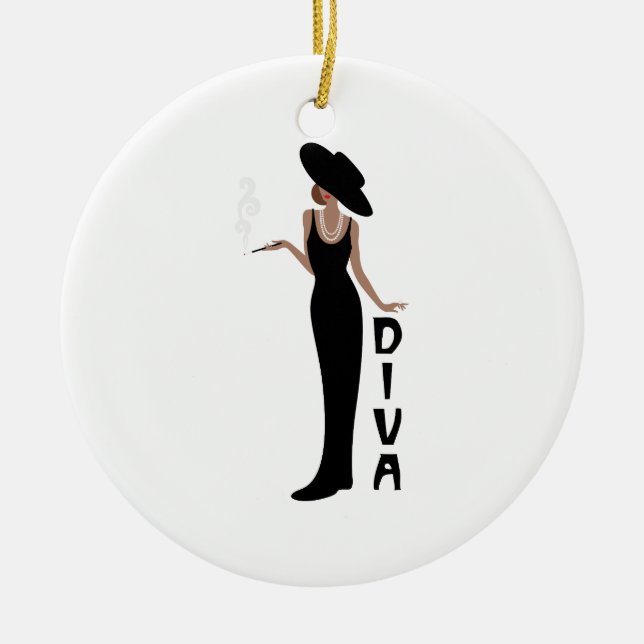 Diva Woman Ceramic Ornament (Front)