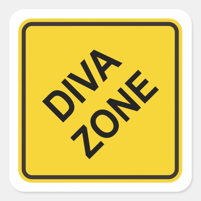 Diva Zone Square Sticker (Front)