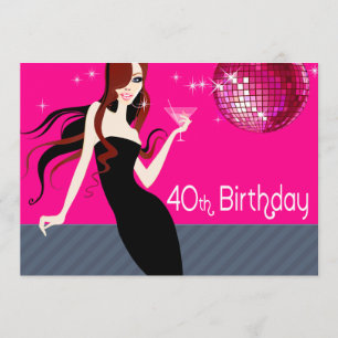 Divalicious Cocktails 40th Birthday Party Invitation