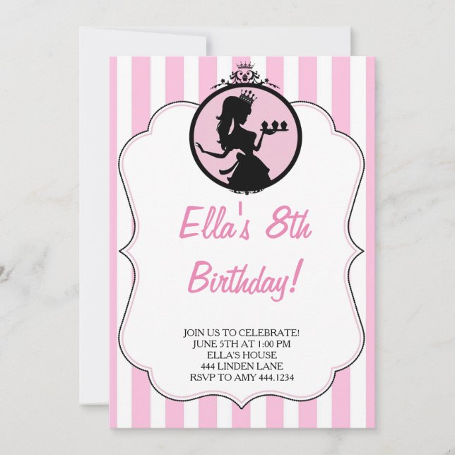Divalicious Princess Birthday Party Invitations (Front)