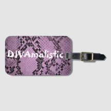 DIVAmalistic Purple Snakeskin Print Bag Tag