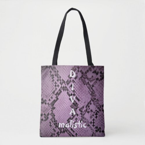 DIVAmalistic Purple Snakeskin Print Tote Bag
