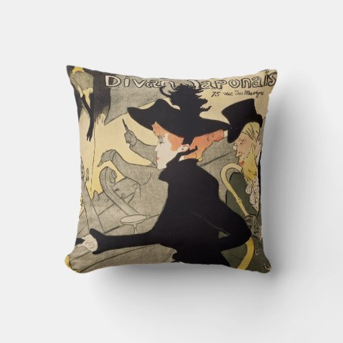 Divan Japonais Toulouse_Lautrec Vintage Art Throw Pillow