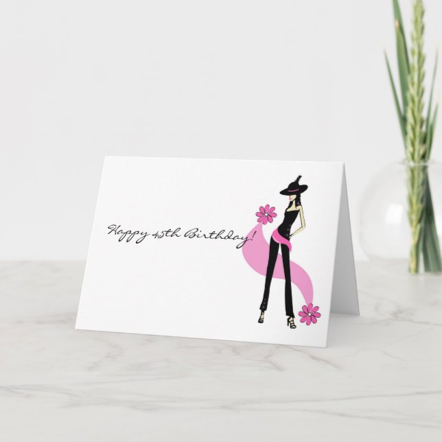 Diva's 45th Birthday Card for Women (Front)