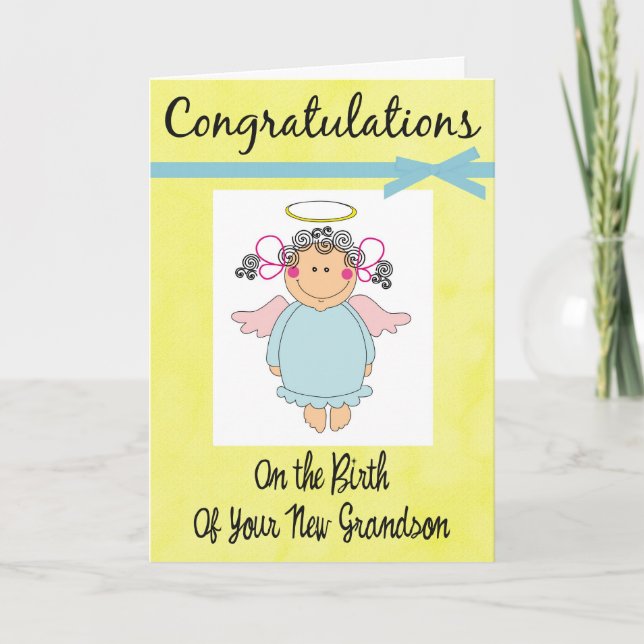 Diva's Congratulations-New Grandson Greeting Card (Front)