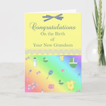 Diva's Congratulations-new Grandson Greeting Card by NightSweatsDiva at Zazzle