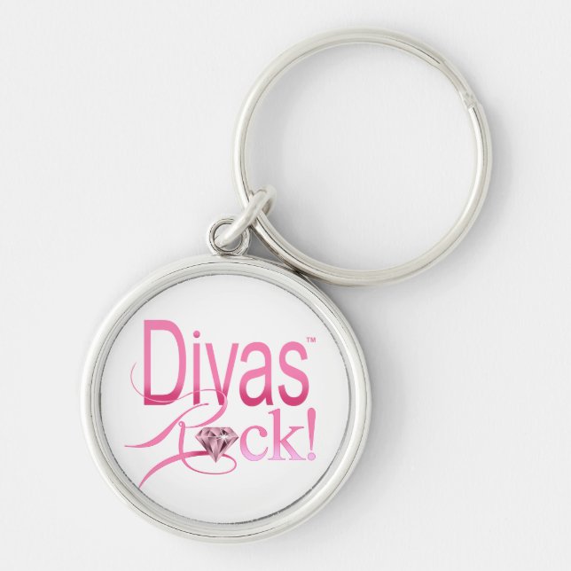 divas+rule gem+gemstone+sparkle+diamond+sparkling keychain (Front)