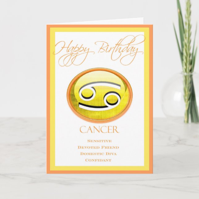 Diva's Zodiac Birthday Card for Cancer (Front)