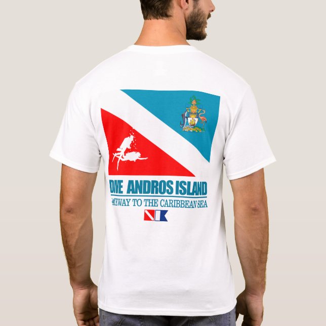 Dive Andros Island (sq) T-Shirt (Back)