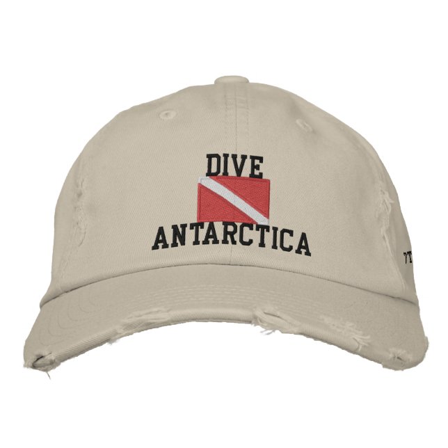 Dive Antarctica Distressed Baseball Cap (Front)