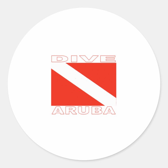 Dive Aruba Classic Round Sticker (Front)