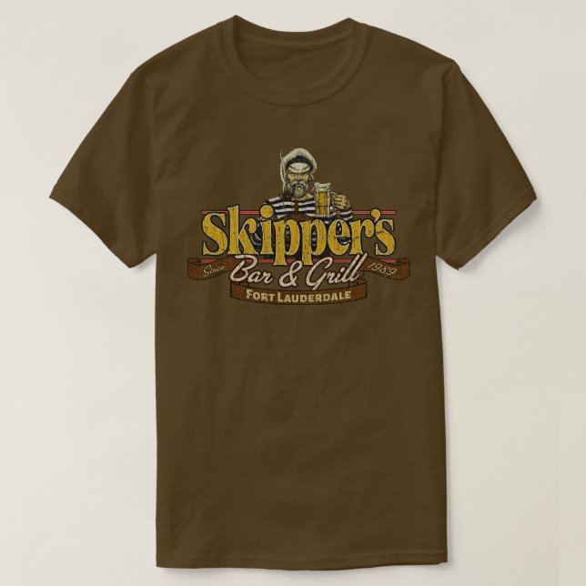 Dive Bar Skippers Bar & Grill 1989  T-Shirt (Design Front)