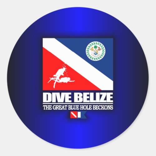 Dive Belize Classic Round Sticker