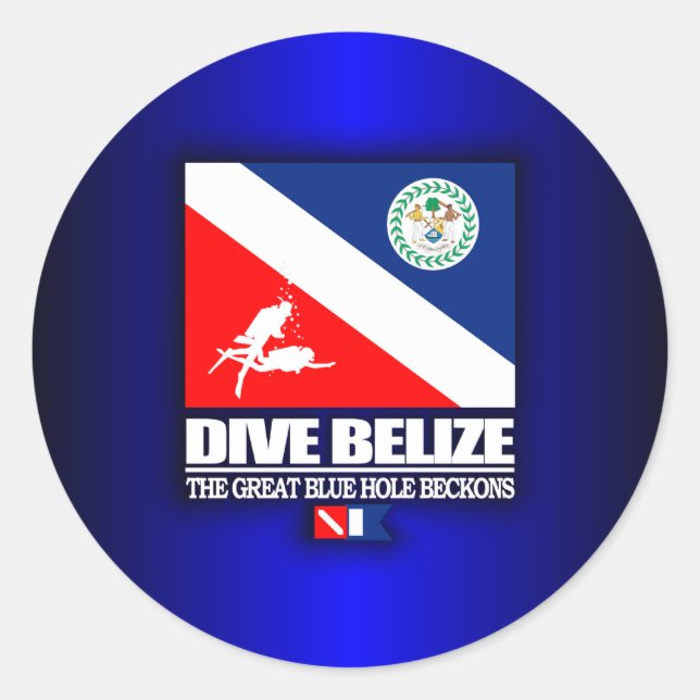 Dive Belize Classic Round Sticker (Front)