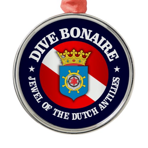 Dive Bonaire (rd) Metal Ornament