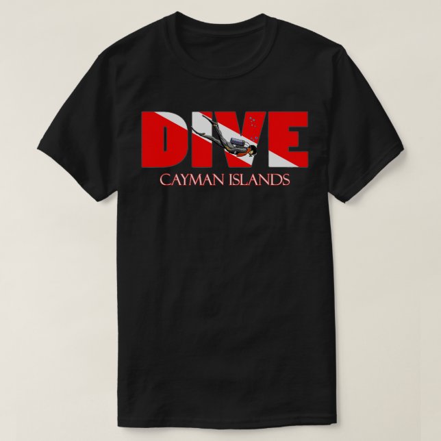DIVE Cayman Islands SCUBA Diving Snorkeling  T-Shirt (Design Front)
