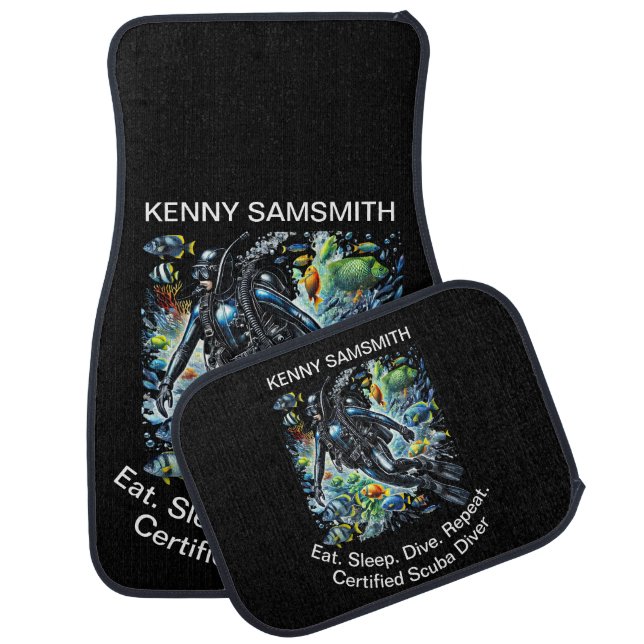 Dive Deep: Explore, Laugh, Repeat Car Floor Mat (Set)
