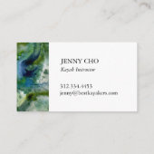 Dive deep in the blue green of this business card (Back)