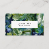Dive deep in the blue green of this business card (Front)