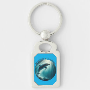 Dive Deep Live Free Dolphin Keychain