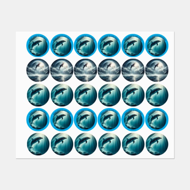 Dive Deep Live Free Dolphin  Labels (Sheet)