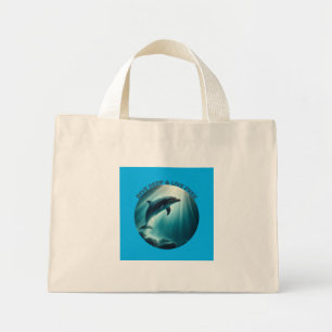 Dive Deep Live Free Dolphin Mini Tote Bag
