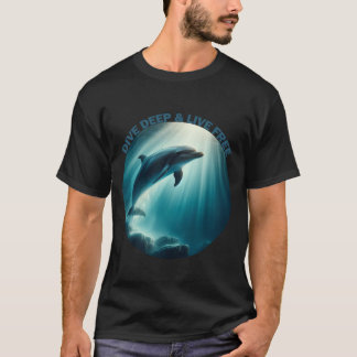 Dive Deep Live Free Dolphin T-Shirt