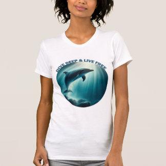 Dive Deep Live Free Dolphin T-Shirt