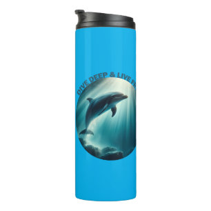Dive Deep Live Free Dolphin Thermal Tumbler
