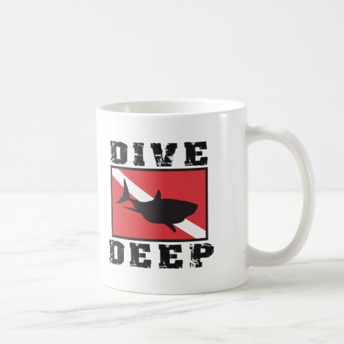 Dive Deep Shark SCUBA Flag Coffee Mug